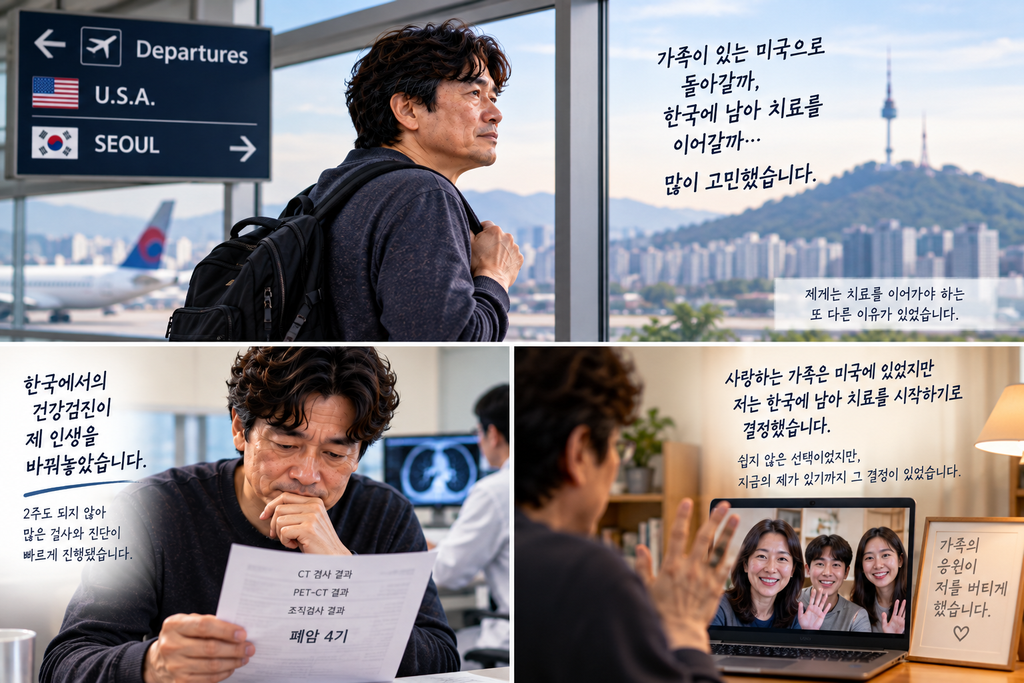 가족은 미국에 있었지만 저는 한국에 남았습니다, 폐암 4기 치료를 여기서 시작한 이유 1 ChatGPT Image Sep 15 2026 05 49 28 PM
