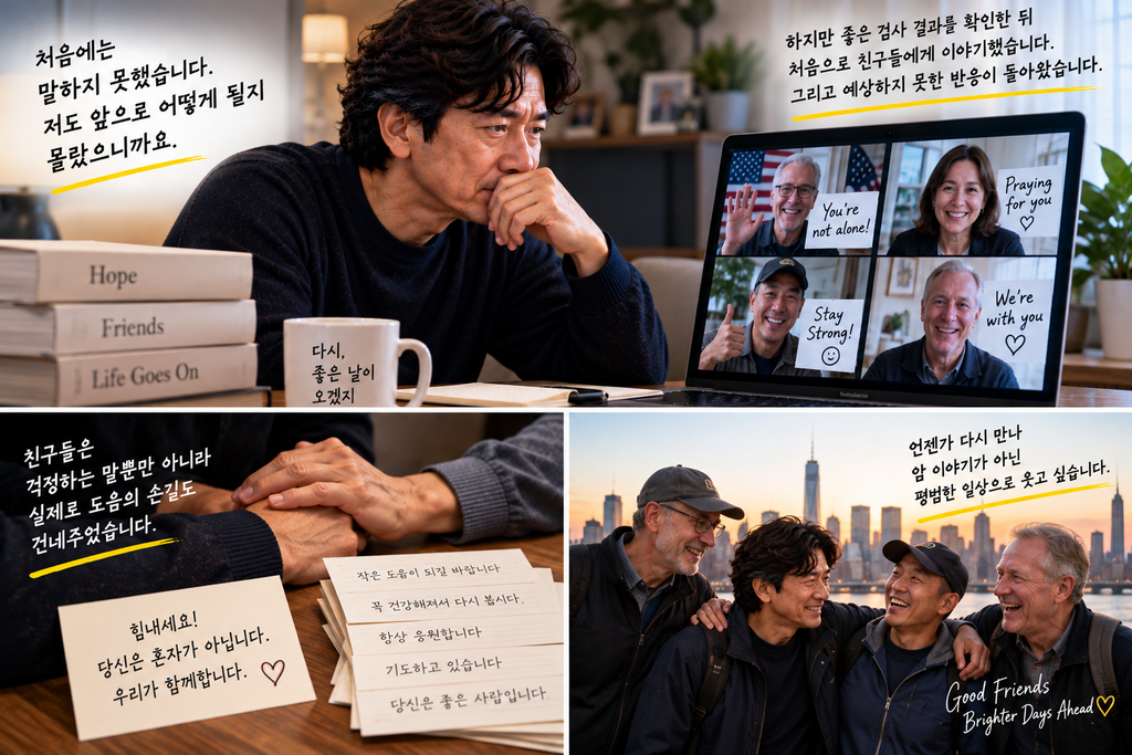 폐암 4기라는 사실을 친구들에게 늦게 알렸습니다, 그 뒤 제가 예상하지 못한 일이 생겼습니다 1 ChatGPT Image Sep 17 2026 09 01 56 PM