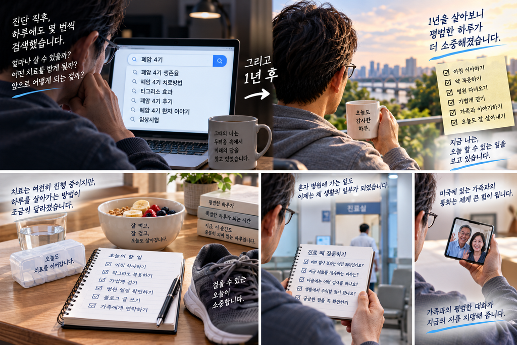 폐암 4기 진단 후 1년, 살아남은 시간을 세기보다 오늘 할 수 있는 일을 보게 됐습니다 1 ChatGPT Image Sep 21 2026 03 08 31 PM