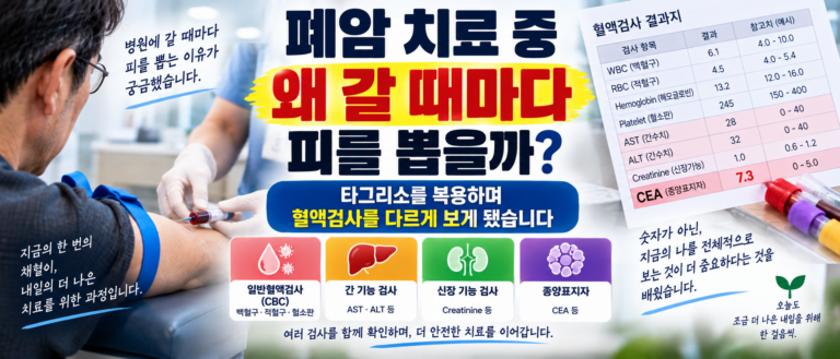 폐암 치료 중 왜 갈 때마다 피를 뽑을까? 타그리소를 복용하며 혈액검사를 다르게 보게 됐습니다 6 썸네일