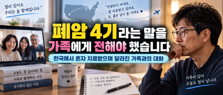 폐암 4기라는 말을 가족에게 전해야 했습니다, 한국에서 혼자 치료받으며 달라진 가족과의 대화 1 ChatGPT Image Sep 22 2026 06 01 45 PM